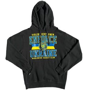 NWOT VIOLENT GENTLEMEN BLACK RARE ENFORCE UKRAINE HEAVYWEIGHT PULLOVER HOODIE